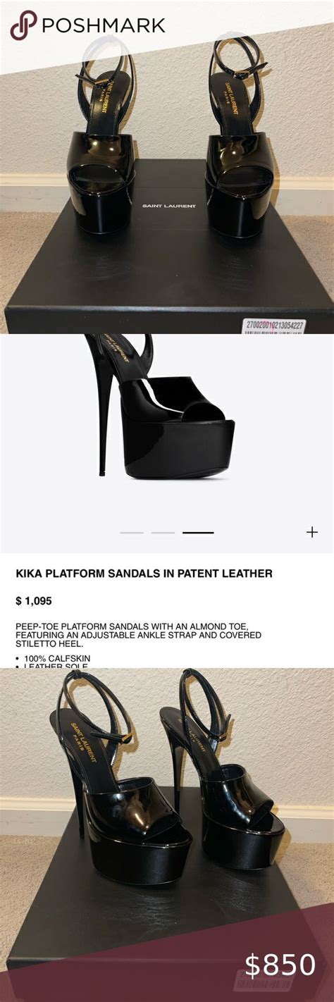 ysl kika platform sandals|Saint Laurent Kika Patent Leather Sandals .